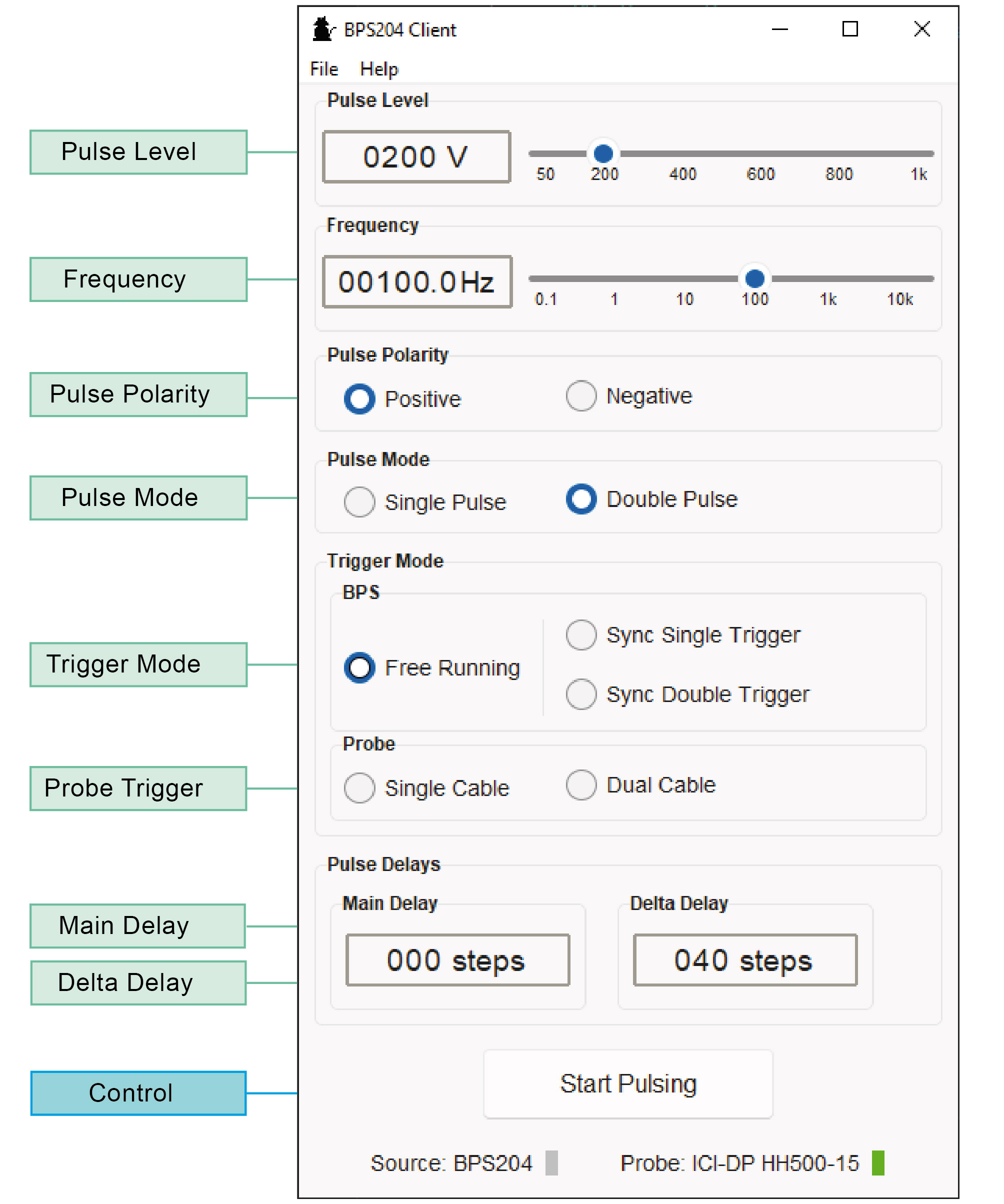 BPS 204-Client, Software BPS 204-Client